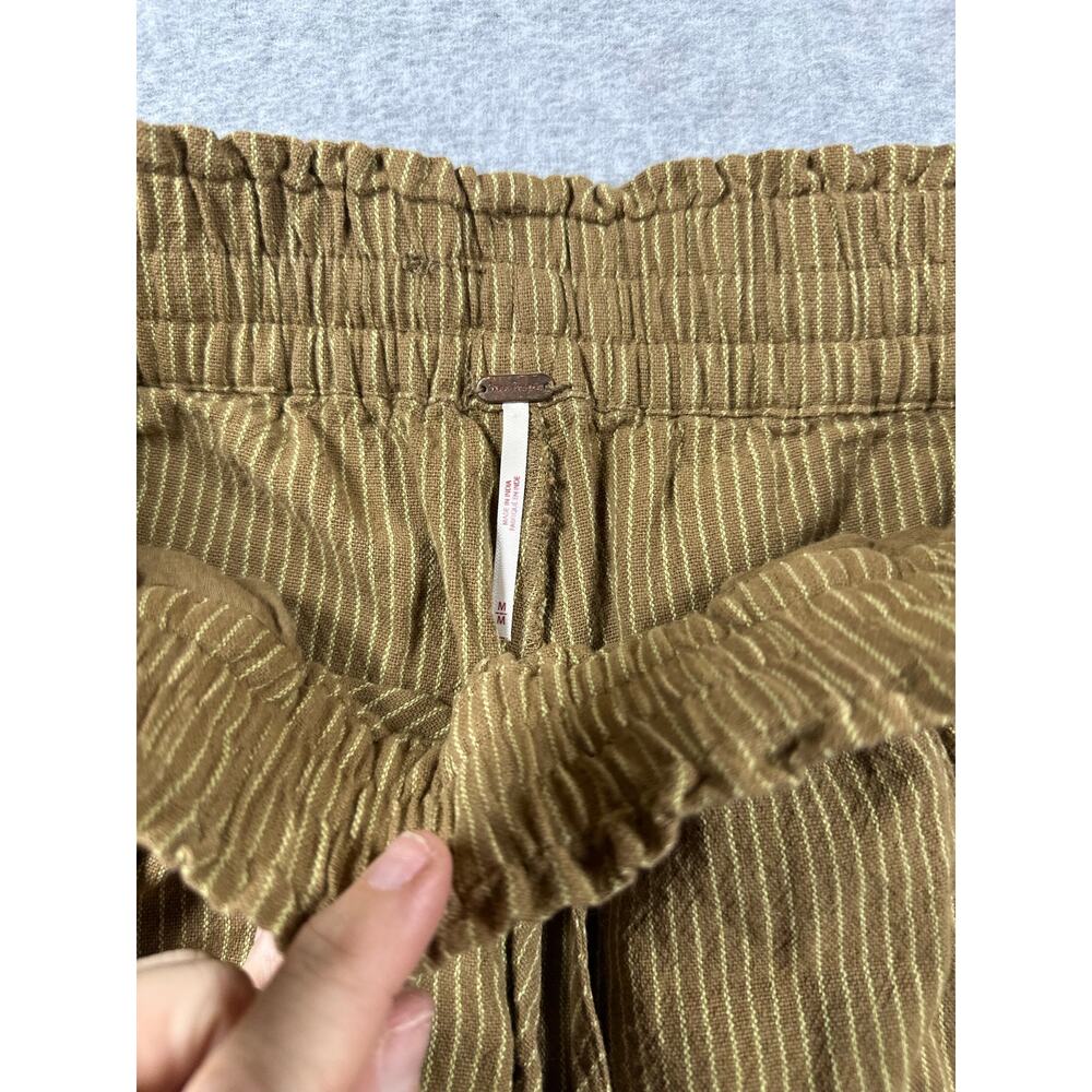 Free People Outta Sight Parachute Pants Medium Brown/Cream Striped Drawstring - Picture 4 of 8